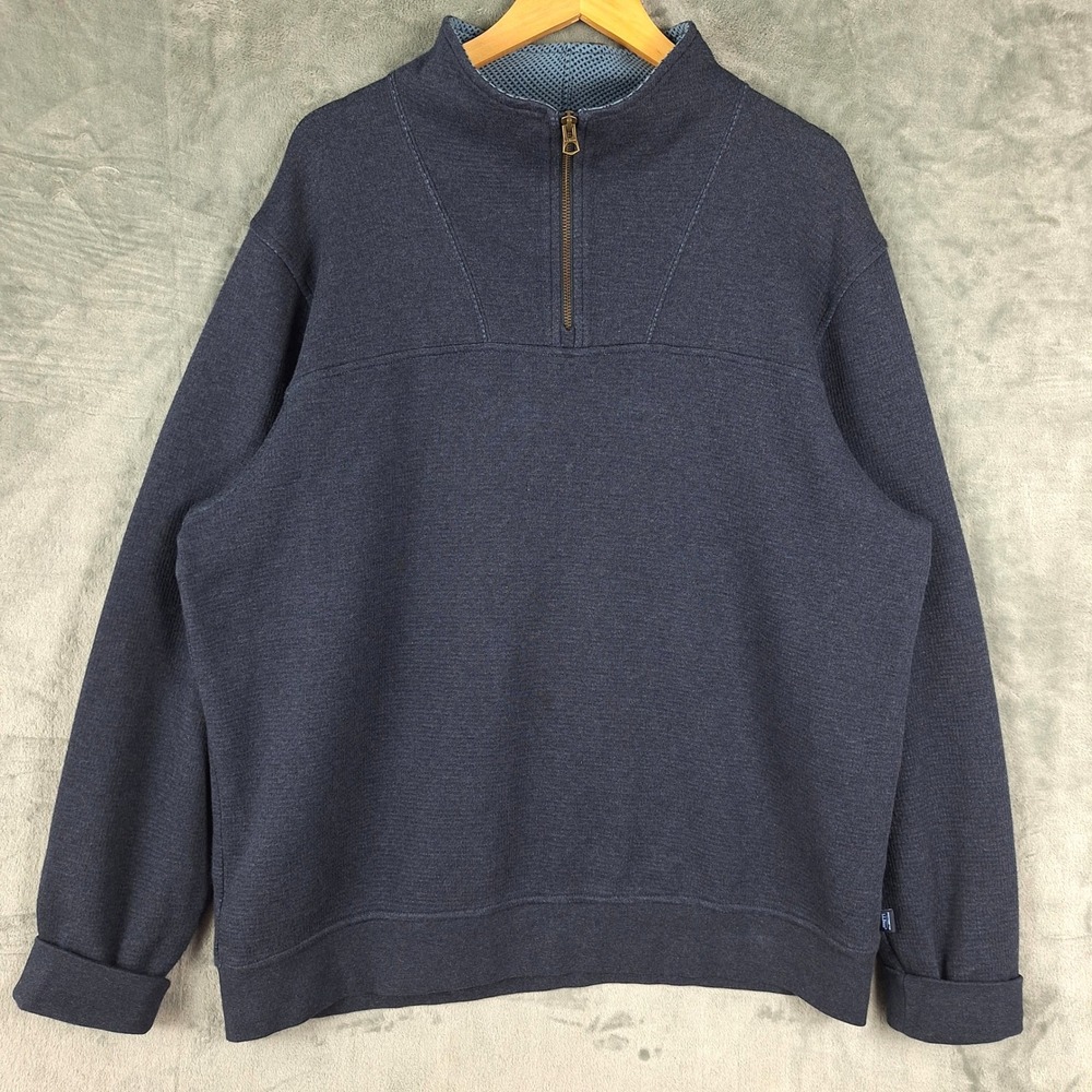 LL Bean Sweater Mens Large Heritage Outdoor Cabin 1/4 Zip Pullover Sweatshirt